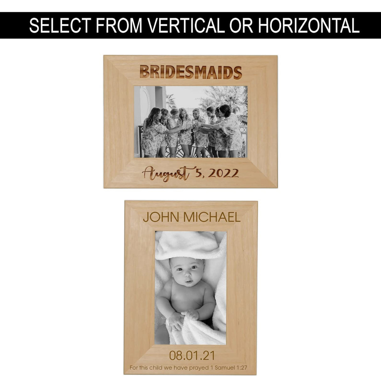 The Paisley Box Personalized Photo Frame/Create Your Own Personalized Picture Frame: Engraved Custom Picture Frame, Customizable Frame (4x6 Inch Horizontal Frame) The Paisley Box