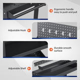 Yizosh 3 Tier Rolling Tool Cart on Wheels, 440 LBS Capacity Heavy Duty Metal Utility Cart Wagon, Industrial Commercial Service Tool Cart Storage Organizer for Mechanics, Garage, Warehouse Yizosh