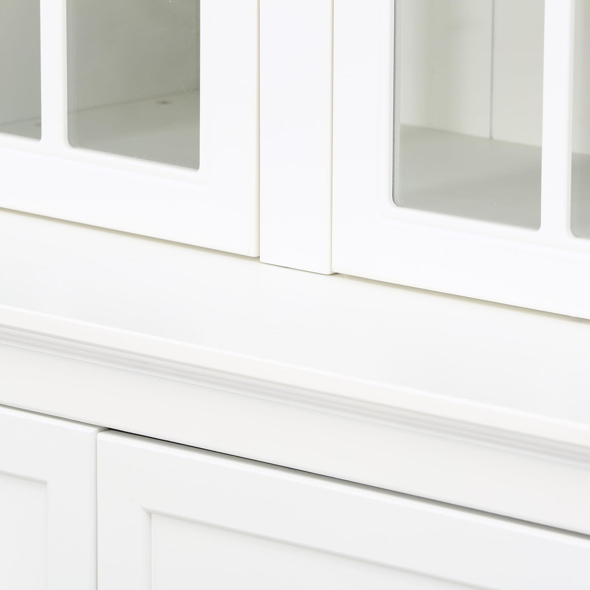 Merax 75.3"x 105.5" Tall Display Cabinets and Two Triangle Sided Bookshelves,Minimalist Wooden Storage Cabinets, Sideboard Cupboard for Living Room,Dining Room Hallway Entryway,White Merax