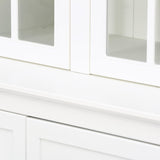 Merax 75.3"x 105.5" Tall Display Cabinets and Two Triangle Sided Bookshelves,Minimalist Wooden Storage Cabinets, Sideboard Cupboard for Living Room,Dining Room Hallway Entryway,White Merax