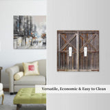 Yamxbfa Rustic Old Wooden Barn Door Village Board Double Toggle Light Switch Covers 2 Gang Wall Plate Dual Decorative Switchplate Electrical Faceplate for Farmhouse Bathroom Bedroom Kitchen Decor Yamxbfa
