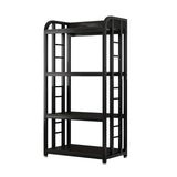 jarrvz 4 Tier Microwave Stand, Large Bakers Racks for Kitchens, Height Adjustablebakers Shelf, Coffee Bar for Living Room Rustic Black jarrvz
