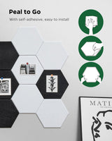 Topnaca Sound Proof Panels for Walls, 12 Pack Hexagon 12''×10''×0.4'' Self-Adhesive Soundproof Wall Panels, High Density Beveled Edge Acoustic Panels for Home, Office, Recording Studio, Room (White) Topnaca