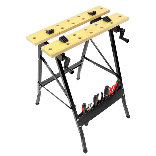 Work-It! Portable Workbench, Folding Carpenter Saw Table with Adjustable Clamps - Easy to Transport with Heavy-Duty Steel Frame, 150 Lbs Capacity - WoodArtSupply