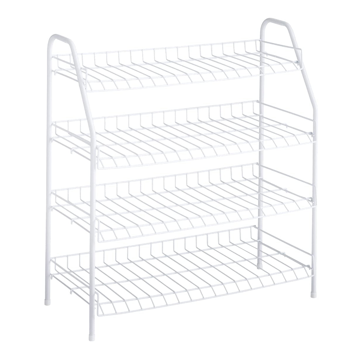 Rubbermaid 4-Tier Wire Shoe Rack, White, Simple Assemble, Storage Shelf for Organization in Bedroom/Closet Rubbermaid