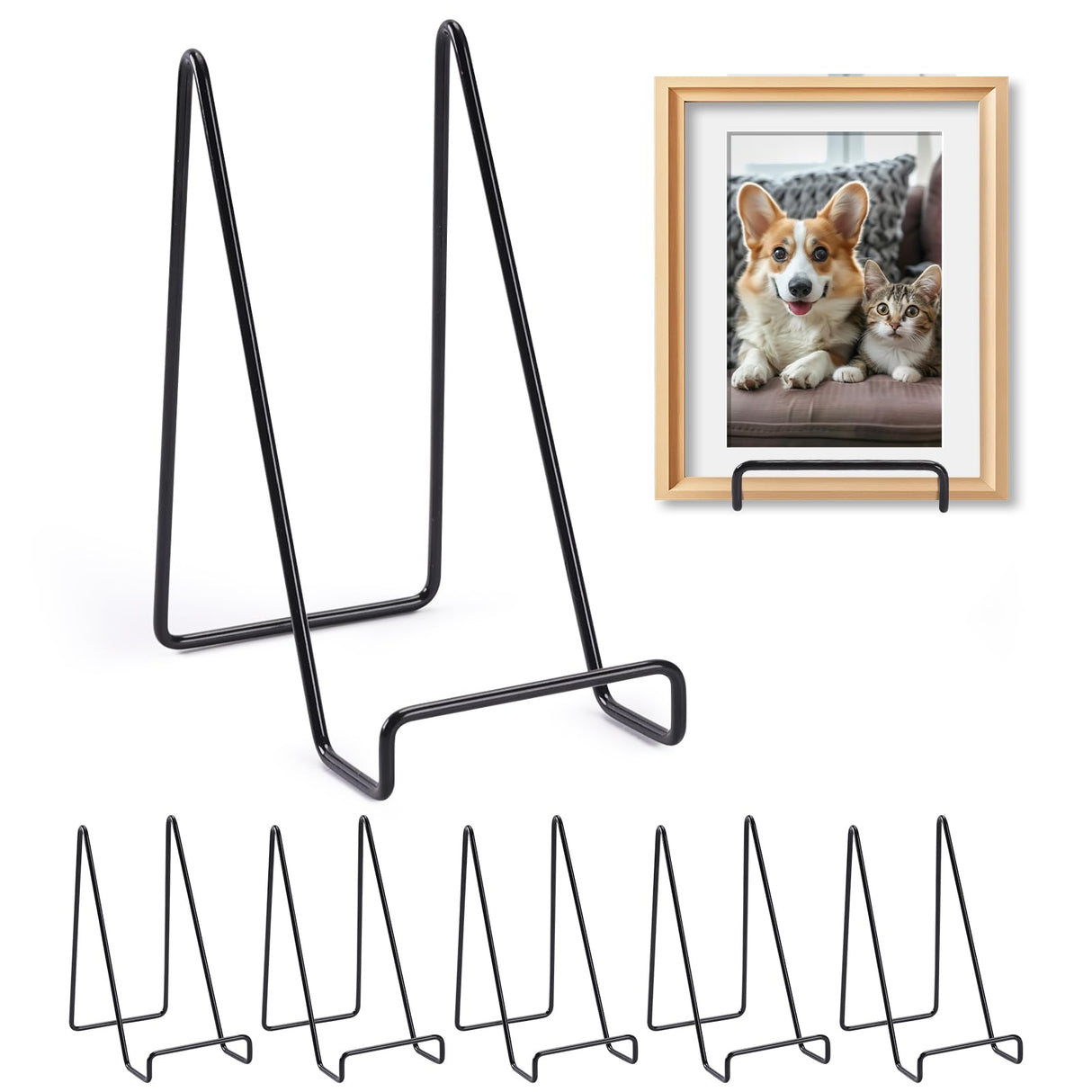 Tongyuyan 6 Pack 6 Inch Plate Stands for Display,Book Display Stand,Metal Plate Holder Display Stands,Small Easels for Display,Suitable for Books, Desktop Art, Images,Photos,and Collages Tongyuyan