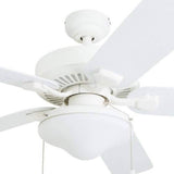 Honeywell Ceiling Fans Belmar 52 Inch Ceiling Fan Without Light, Outdoor Ceiling Fan with Pull Chain, Tri-Mount Traditional 5 Blade Design, ETL Wet Rated, White (50198-01) Honeywell Ceiling Fans