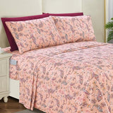 Elegant Comfort Softest and Coziest 6-Piece Sheet Set - 1500 Premium Hotel Quality Microfiber - Deep Pocket, Wrinkle Resistant 6-Piece Paisley Pattern Bed Sheet Set, Full, Paisley Coral Elegant Comfort