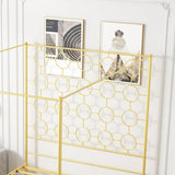 PAUKIN Gold Metal Canopy Bed Frame Queen/Mattress Foundation with Steel Slat Support/No Box Spring Needed/Easy Assembly, Queen PAUKIN