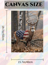 ACANDYL Deer DIY Paint by Numbers Kit for Adults Paint by Numbers Beginner Canvas Painting by Number American Flag DIY Acrylic Oil Painting on Canvas Arts Craft Decoration 16x20 Inch ACANDYL