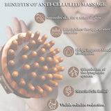 VERYOND Sapele Wood Anti-Cellulite Massage Brush - Hand-Held Massager Body Brush Muscle Relax Sauna SPA Head Massage Brush VERYOND