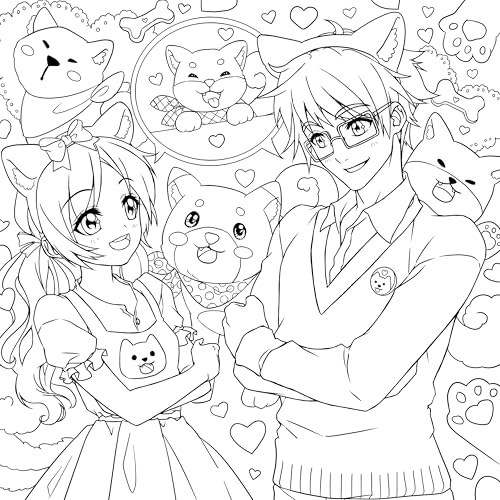 Manga Mania Coloring Book: Over 100 Cute Characters to Color – Manga and Anime Coloring Book for Adults and Kids WoodArtSupply