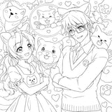 Manga Mania Coloring Book: Over 100 Cute Characters to Color – Manga and Anime Coloring Book for Adults and Kids WoodArtSupply