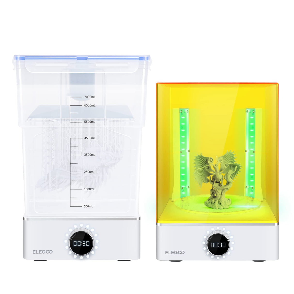 ELEGOO Mercury X Bundle Cure and Wash Large UV Curing Machine Resin Washing and Curing Machine for LCD/DLP/SLA 3D Printer Models ELEGOO
