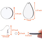 Duufin 120 Pcs Sublimation Earring Blanks with Earring Hooks and Jump Rings Heat Transfer Earring Blank Unfinished MDF Round & Teardrop Earring Blank for Christmas Valentine Halloween Women DIY Duufin