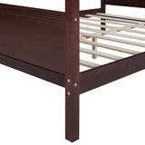 Merax Queen Size Canopy Bed with 4 Wood Legs, Queen Bed Frame Platform Frame with Headboard and Footboard, Under Bed Storage, Slat Support Leg, No Box Spring Needed, Espresso Merax