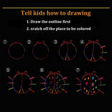 Art Set for Kids Rainbow Magic Scratch Off Paper Black Scratch Sheets Notes Cards Boards Doodle Pads Childrens Crafts Projects Kit for Girls Boys Adults Birthday Christmas Gift Yibeishu