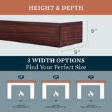 MANTELSDIRECT Houston Floating Wood Mantel Shelf with Hidden Storage Compartment - Cinnamon 60 Inch | Beautiful Wooden Rustic Shelf for TV Remotes, Controllers, and Décor MANTELSDIRECT