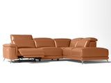 Valencia Pista Full Leather Right Chaise Sofa 112.5" | Italian Nappa Leather Modern Cloud Couch for Living Room/Apartment Furniture | Power Recliner, Ultimate Comfort, Cognac VALENCIA THEATER SEATING