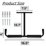 Tlence 4 Pack Overhead Garage Storage Hooks, 16.5" Heavy Duty Ceiling Mount Hangers, Double T-Bar Metal Ladder Ceiling Racks, Hanging for Bike, Pipe Lumber, Fishing Rod, Sports Equipment Tlence