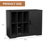 Record Player Stand with Vinyl Storage, Farmhouse Turntable Cabinet with Door, Vinyl Display Holder Shelves up to 750 Albums, Wooden Storage for Living Room, Black SLEKVERSA