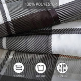 Eddie Bauer - Twin Comforter Set, Reversible Plaid Bedding with Matching Sham, Oeko-Tex Certified, Dorm Essentials (Normandy Grey) Eddie Bauer