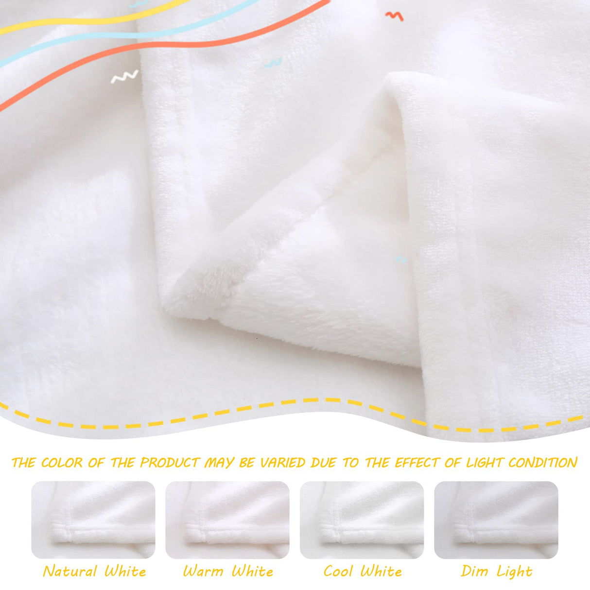 Exclusivo Mezcla Fleece Throw Blanket for Couch, Super Soft and Warm Blankets, White Throw All Season Use, Cozy, Plush, Lightweight, 40x50 Inches Exclusivo Mezcla