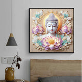 Buddhism Diamond Art Kits for Adults, Lotus Buddha Special Shape Diamond Painting Kits for Beginners, DIY 5D Crystal Diamond Dots Gem Art Craft for Home Decor 11.8x11.8 Inch Acelii