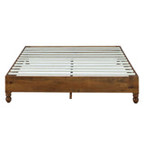 MUSEHOMEINC 12 Inch Rustic Solid Pine Wood King Bed Frame - No Boxspring Required MUSEHOMEINC