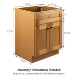 Design House Brookings 24-Inch Bathroom Vanity, Solid Wood Cabinet, Ready to Assemble, Modern Birch, 587113 Design House