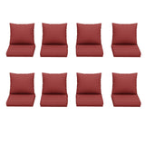UDPATIO Outdoor Cushions for Patio Furniture, 4'' Replacement Cushions for Outdoor Furniture, Set of 8 Water-Resistant Outdoor Sectional Cushions for Sofa Couch Chair (Wine) UDPATIO