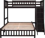 Harper & Bright Designs Twin Over Full Bunk Beds with Six Drawers and Flexible Shelves,Wooden Bunk Beds with Storage and Removable Bottom Bed for Kids Girls Boys,No Box Spring Needed (Espresso) Harper & Bright Designs