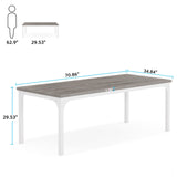 Tribesigns Farmhouse Dining Table for 6-8, 70.9 Inch Rectangular Wood Kitchen Table with Heavy Duty Metal Legs, Industrial Dinner Table for Dining Room, Living Room, Grey and White Tribesigns