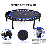 Newan 40'' Silent Fitness Mini Trampoline - Indoor Rebounder for Adults - Best Urban Cardio Jump Fitness Workout Trainer, Covered Bungee Rope System - Max Limit 330 lbs NEWAN
