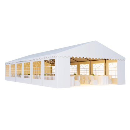 AMERICAN PHOENIX Party Tent 40x20 Heavy Duty Large White Commercial Fair Shelter Wedding Events Canopy Tent (White, 20x40)