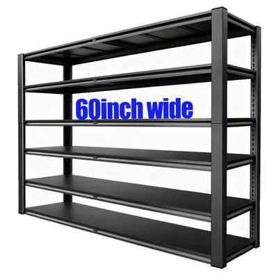 Lauxery 84.3" H Tote Storage Rack 2500LBS 5 Tier Metal Shelving Adjustable Pantry Shelving Unit 60" W×24" D×84.3" H - Storage Shelves for Pantry, Garage, Warehouse