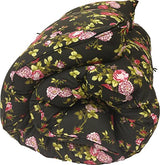 D&D Futon Furniture Queen Size Rose Black Traditional Japanese Floor Futon Mattresses, Cotton Battings/Foam/Polyester Batting, Shikifuton, 80 x 60 x 3 in Thick D&D Futon Furniture