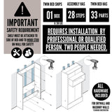 Oakland Living Easy-Lift Twin Murphy Wall Bed in White with Shelf Oakland Living