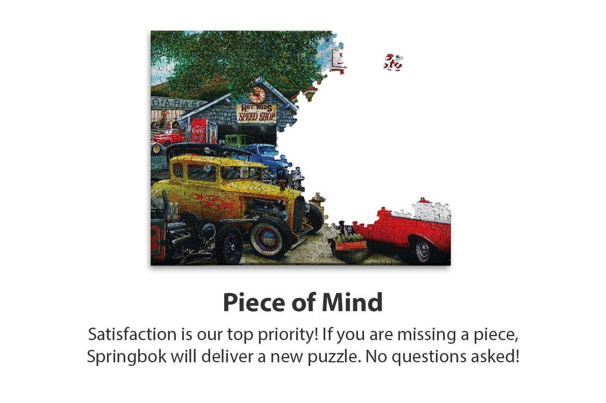 Springbok's 1000 Piece Jigsaw Puzzle Hot Rod Cafe - Made in USA Springbok