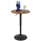 Finnhomy 23.6inches Round Cocktail Bar Table with Metal Base, Tall Bistro Pub Table, Adjustable 27.9''-35.4'' Counter Bar Height for Kitchen, Living Room, Easy Assembly, Rustic Brown Finnhomy