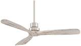 Casa Vieja 52" Delta-Wing DC Modern 3 Blade Indoor Ceiling Fan with Remote Brushed Nickel Silver Gray Solid Wood Damp Rated for Patio Exterior House Home Porch Gazebo Garage Barn Casa Vieja