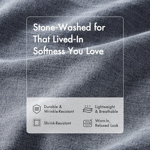 Woolrich King Duvet Cover Set Cotton Stone Washed, Oversized Duvet Cover for King Size Bed, All Season Soft King Size Bedding Cover, McKenzie, King/Cal King Blue 3 Piece Woolrich John Rich & Bros.