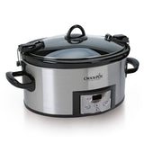 Crock-Pot 6 Quart Cook & Carry Programmable Slow Cooker with Digital Timer, Stainless Steel (CPSCVC60LL-S), pack of 1 Crock-Pot