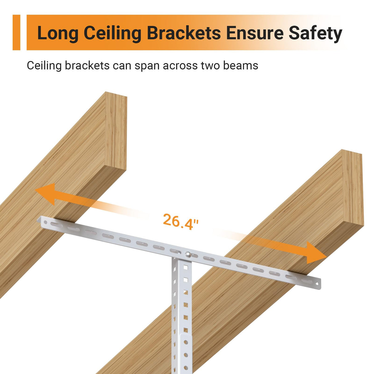 eShelf 4ftx8ft Overhead Garage Storage Rack, Heavy-Duty Metal Garage Ceiling Storage Rack, 22''-40" Adjustable Ceiling Drop-Down, 600 lb. Loading Weight Capacity, White eShelf
