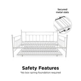 DHP Manila Metal Queen Size Daybed and Full Size Trundle (White) DHP