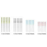 SINGER Tapestry Needles in Dial Compact, Assorted Sized Sewing Needles, Sizes 22, 24, 26, 28, Set of 24 SINGER