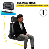 Universal Tractor Seat, Forklift seat with Headrests Replacement, Lawn Mower for Excavator Backhoe Dozer Skid Loader, Adjustable Angle Back (Black, 16.5x18.5x18.9in) Jueraori