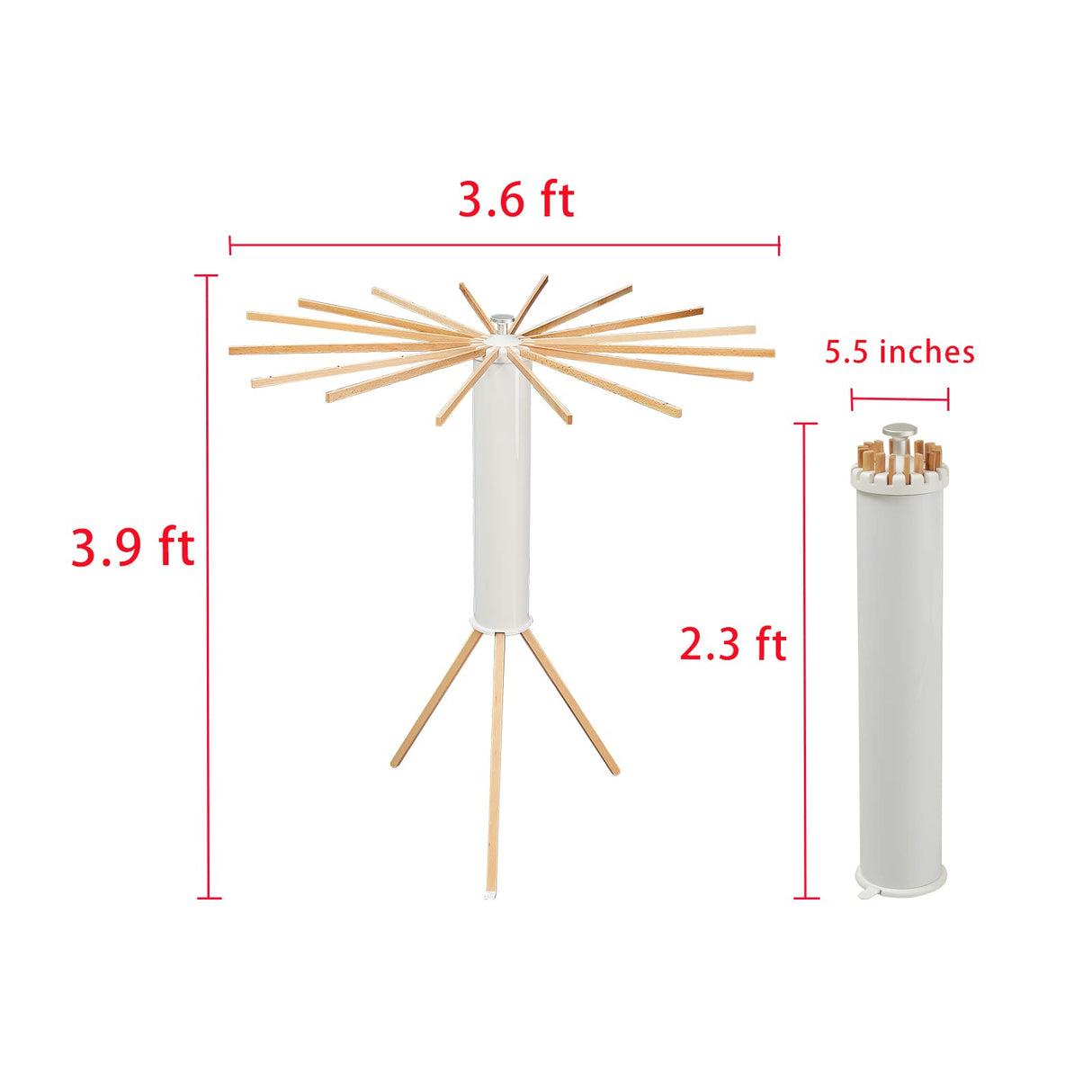 JOOM Tripod Clothes Drying Rack, Garment Rack Portable and Foldable Space Saving Laundry Drying Rack - Drying Rack Clothing Floor Folding Balcony Bedroom Household Wooden JOOM