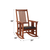 Acme Kloris Rocking Wooden Chair in Tobacco Brown Acme