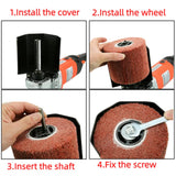 HaTur Electric Burnishing Polishing Machine Handheld Wheel Polisher Sander Wire Drawing Machine for Stainless Steel Metal Wood, 110 V 1400 W, 8 Speed Adjustable HaTur